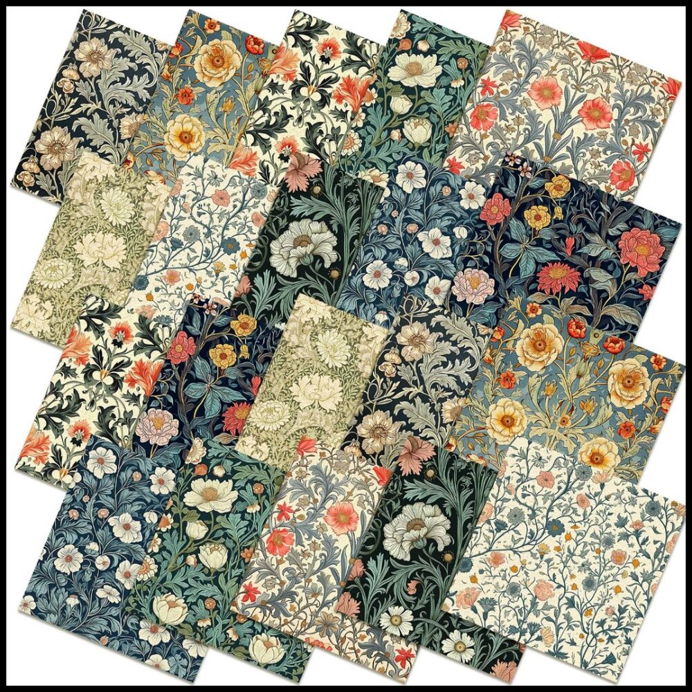 Vintage Floral Quilting Fabric Bundles Polyester Cotton DIY Craft Decor